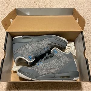 Jordan Retro 3- Kids Size in Gray